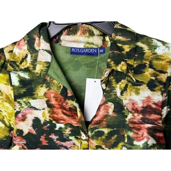 $200 Ro's Garden Romy Floral Print Tiered Dress | XS, Green NWT - Picture 6 of 13